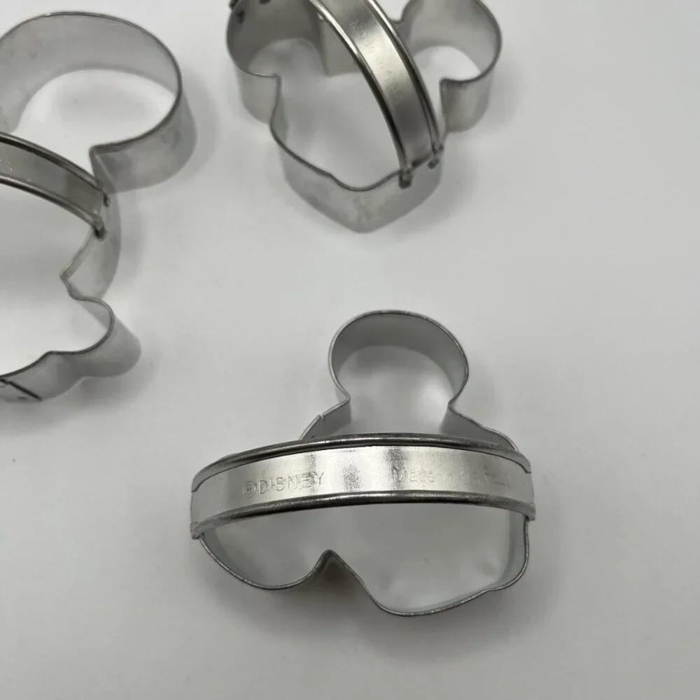 Vintage Disney Mickey Mouse Cookie Cutter Lot W/ Handles Metal Aluminum Set Of 3